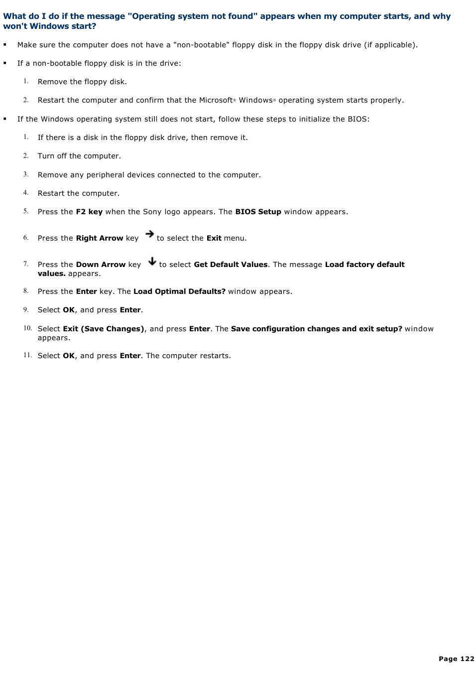 Sony VGN-X505ZP User Manual | Page 122 / 135