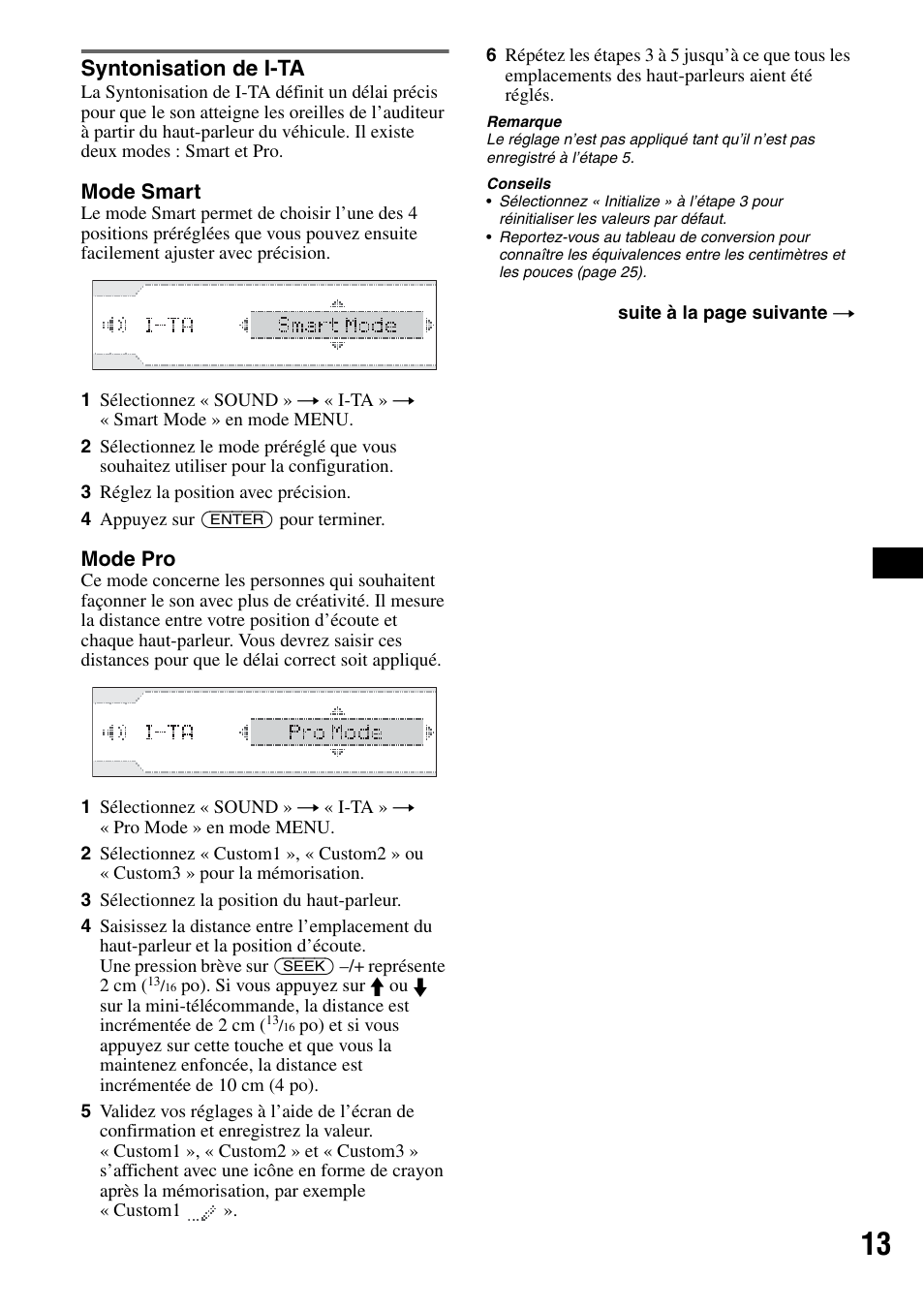 Syntonisation de i-ta, 13 pour | Sony CDX-GT705DX User Manual | Page 35 / 72