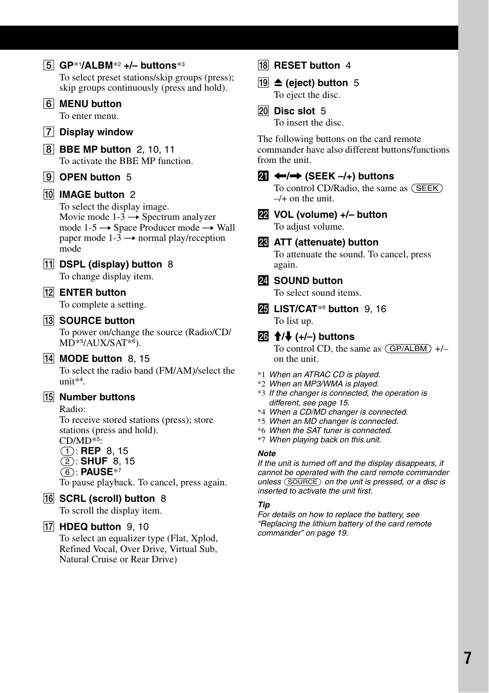 Sony CDX-GT705DX User Manual | Page 7 / 72