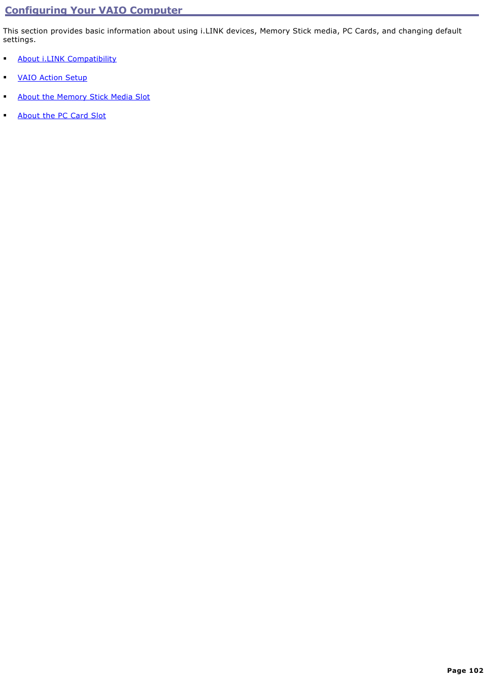 Configuring your vaio computer | Sony PCV-V310P User Manual | Page 102 / 209