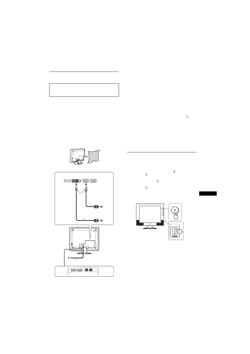 Conexión del monitor, Encender el monitor y el ordenador | Sony SDM-X202 User Manual | Page 11 / 20