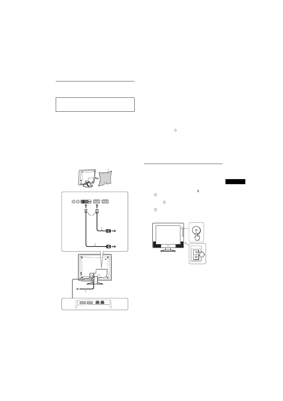 Connecting your monitor, Turning on the monitor and computer | Sony SDM-X202 User Manual | Page 3 / 20