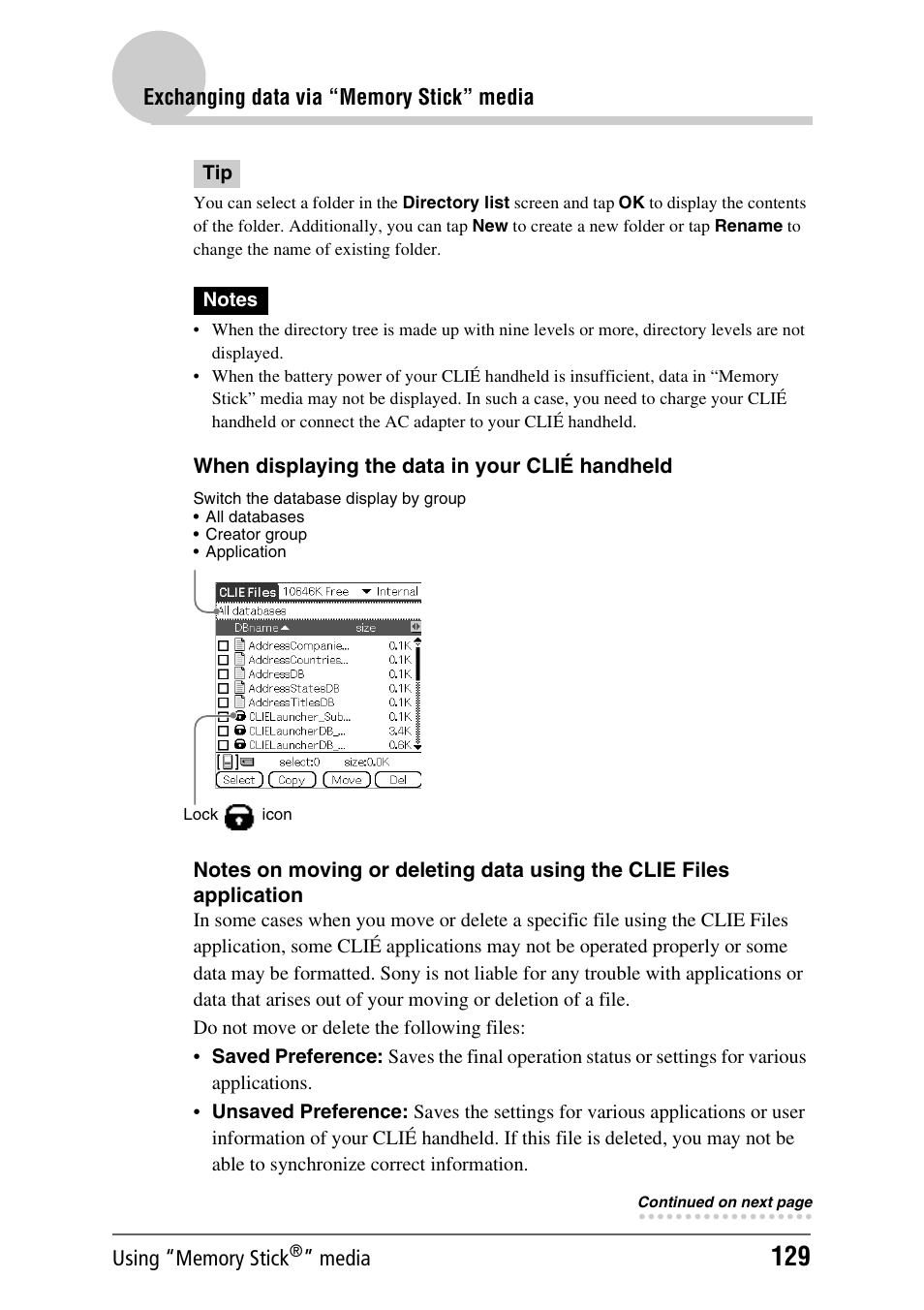 Sony PEG-NX70V User Manual | Page 129 / 176