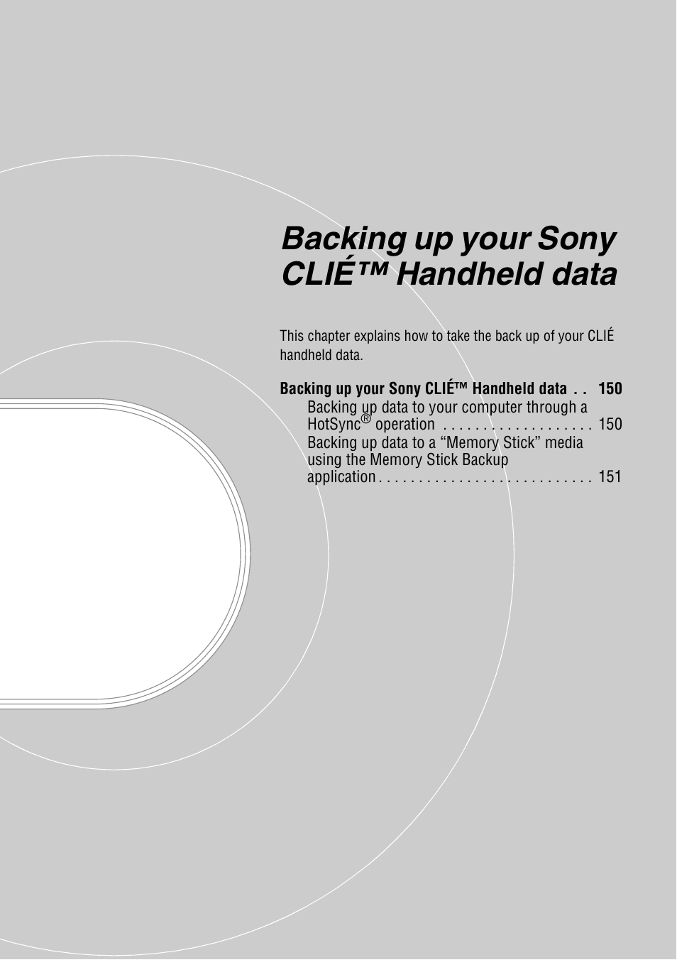 Backing up your sony clié™ handheld data | Sony PEG-NX70V User Manual | Page 149 / 176