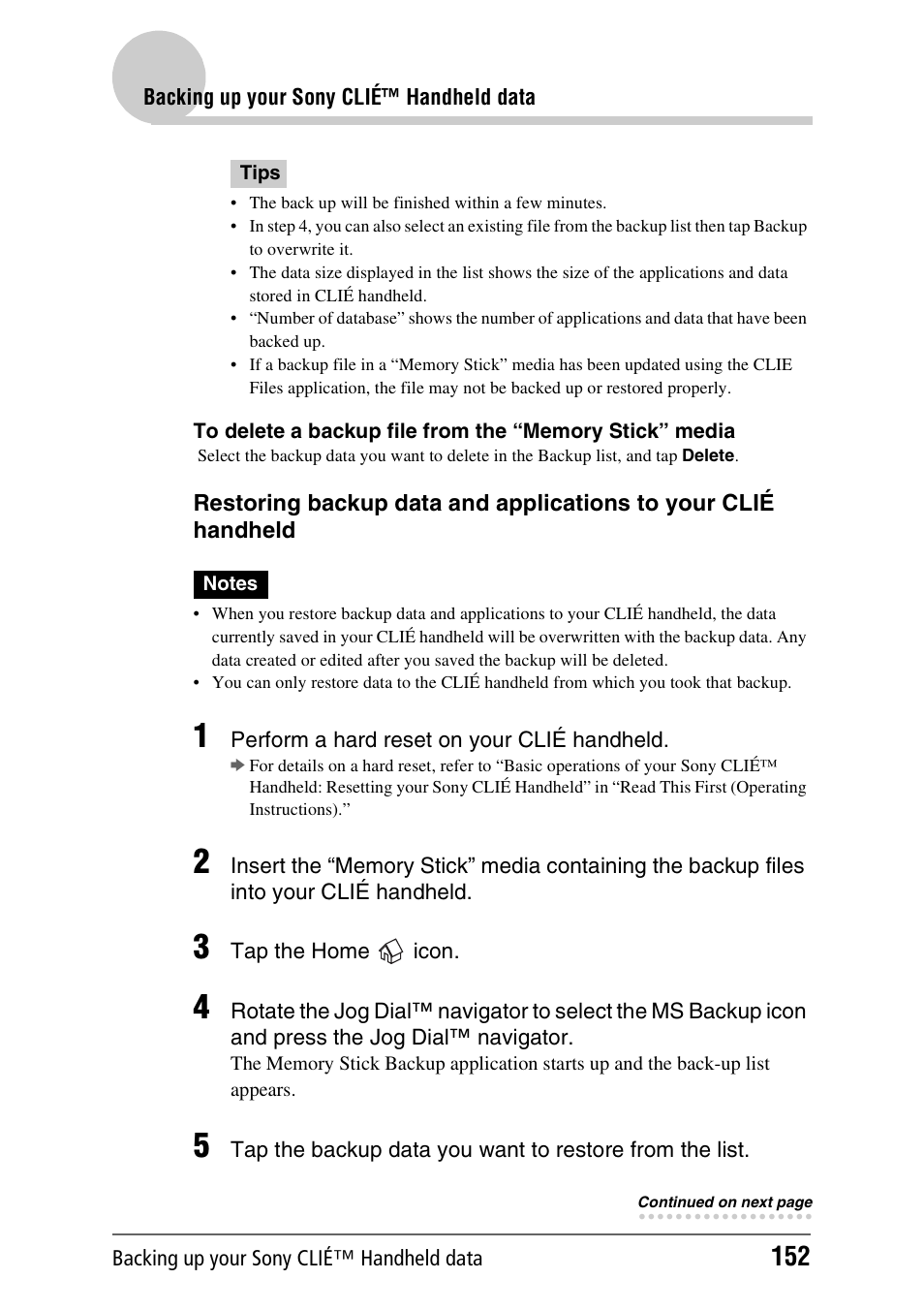 Sony PEG-NX70V User Manual | Page 152 / 176