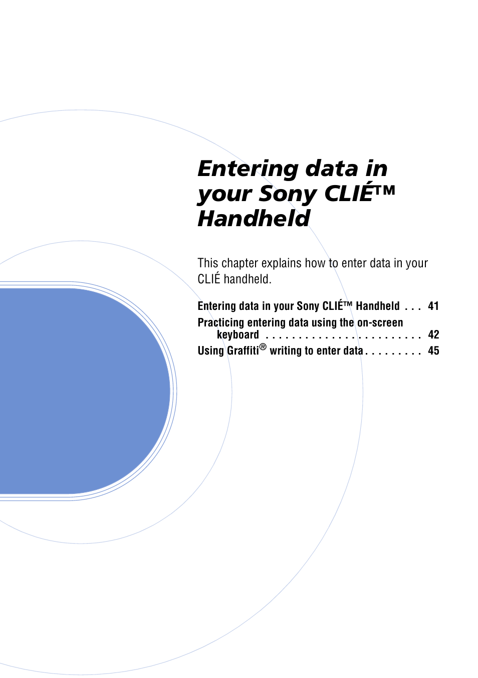 Entering data in your sony clié™ handheld | Sony PEG-NX70V User Manual | Page 40 / 176