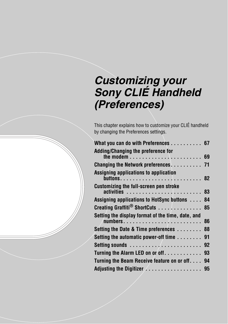 Customizing your sony clié handheld (preferences) | Sony PEG-NX70V User Manual | Page 66 / 176