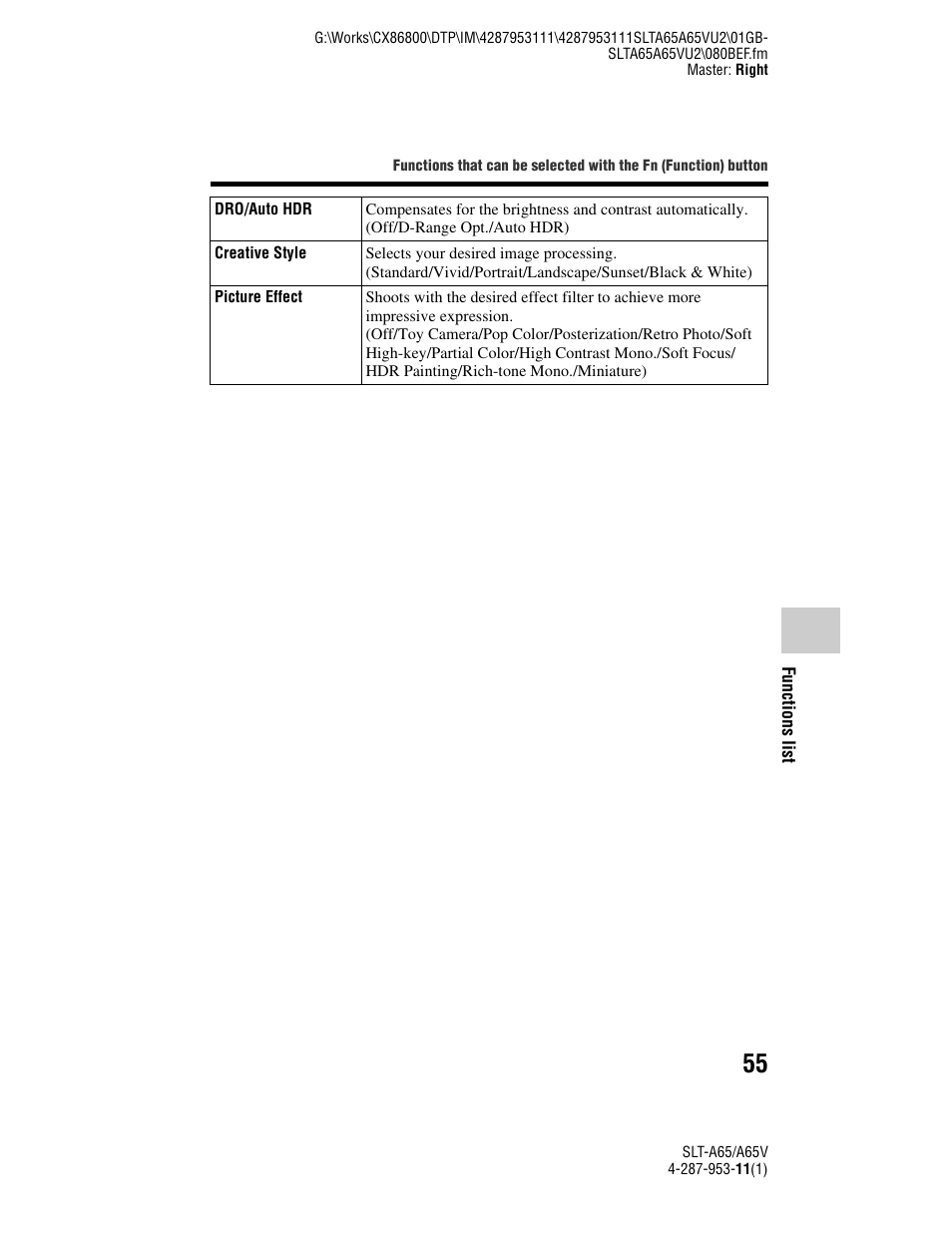 Sony SLT-A65V User Manual | Page 55 / 96