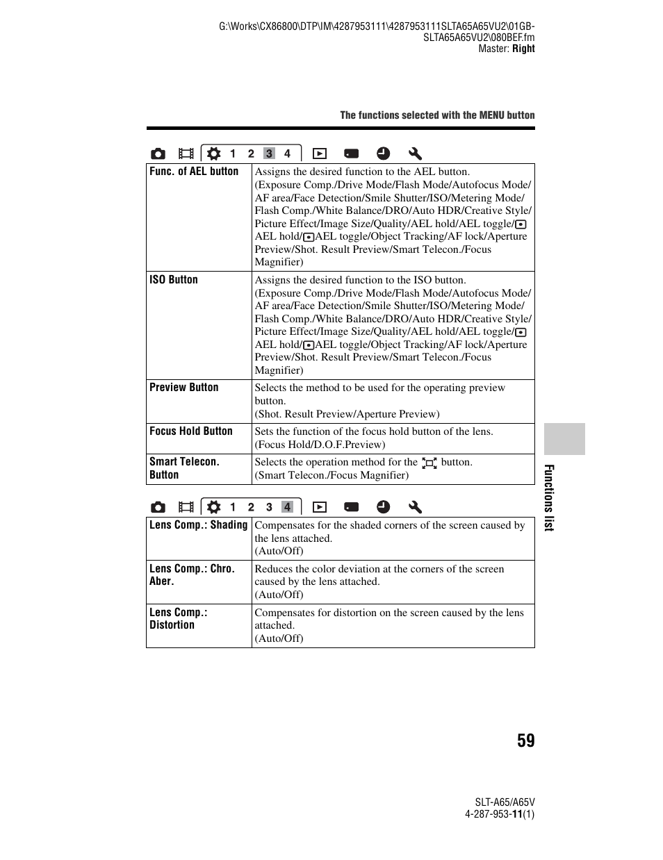 Sony SLT-A65V User Manual | Page 59 / 96