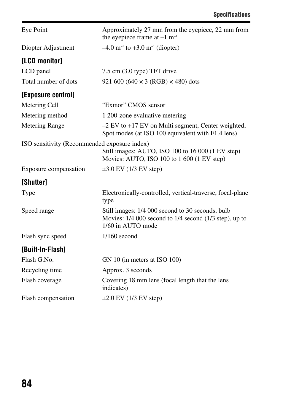Sony SLT-A65V User Manual | Page 84 / 96