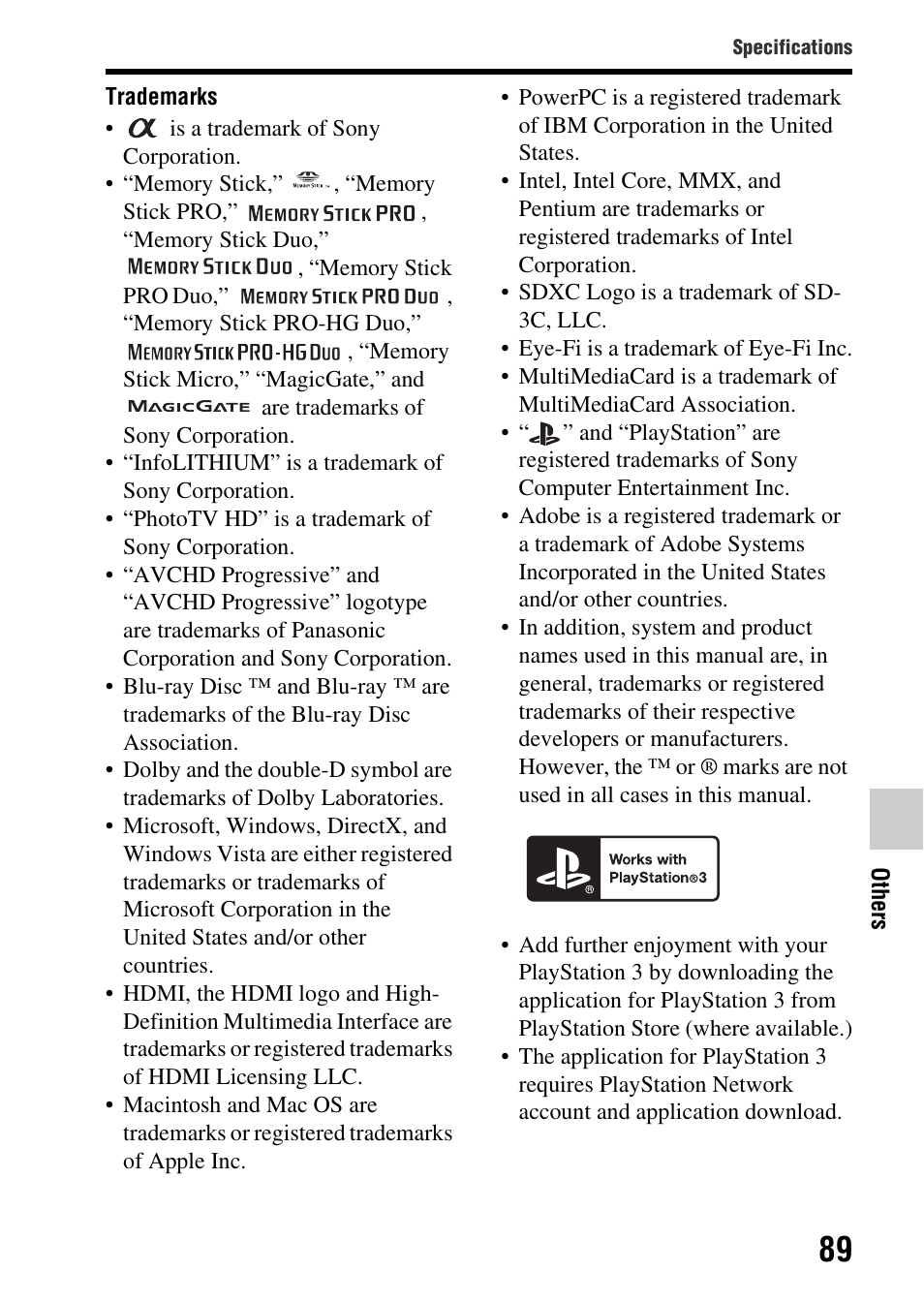 Sony SLT-A65V User Manual | Page 89 / 96