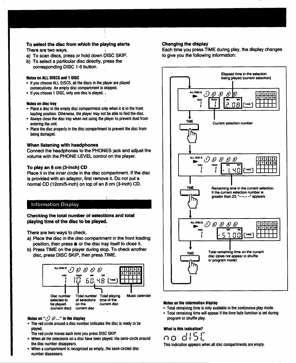 P 3 ? d | Sony CDP-C445 User Manual | Page 9 / 26