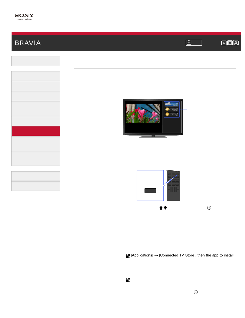 Using internet applications, Internet apps | Sony KDL-55HX850 User Manual | Page 113 / 193