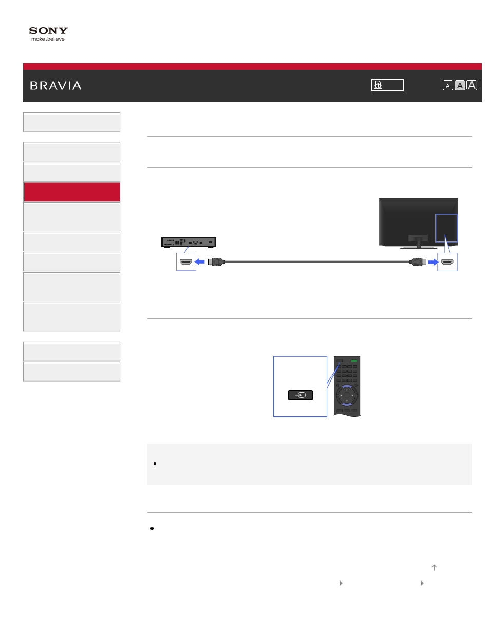 Hdmi connection | Sony KDL-55HX850 User Manual | Page 63 / 193