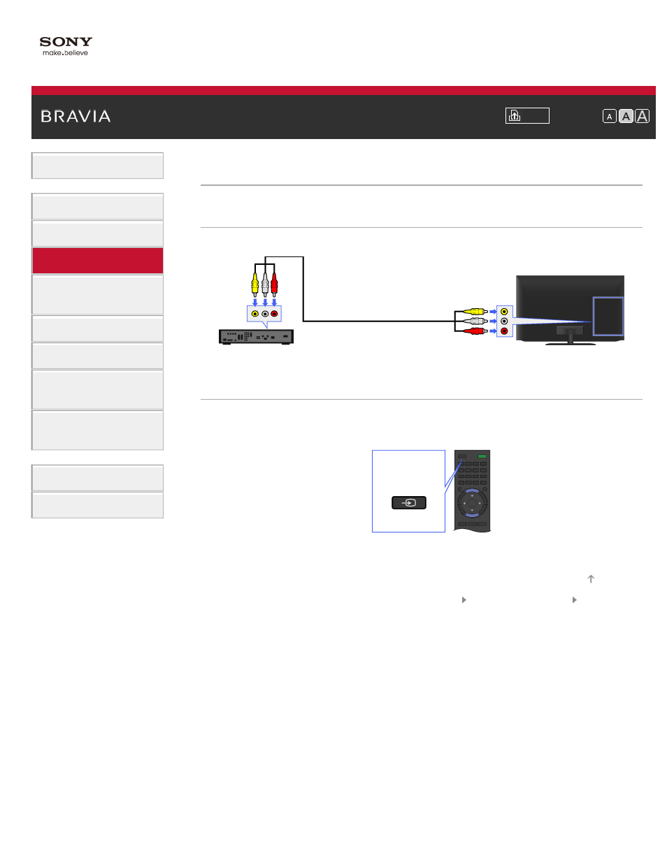 Composite connection | Sony KDL-55HX850 User Manual | Page 65 / 193