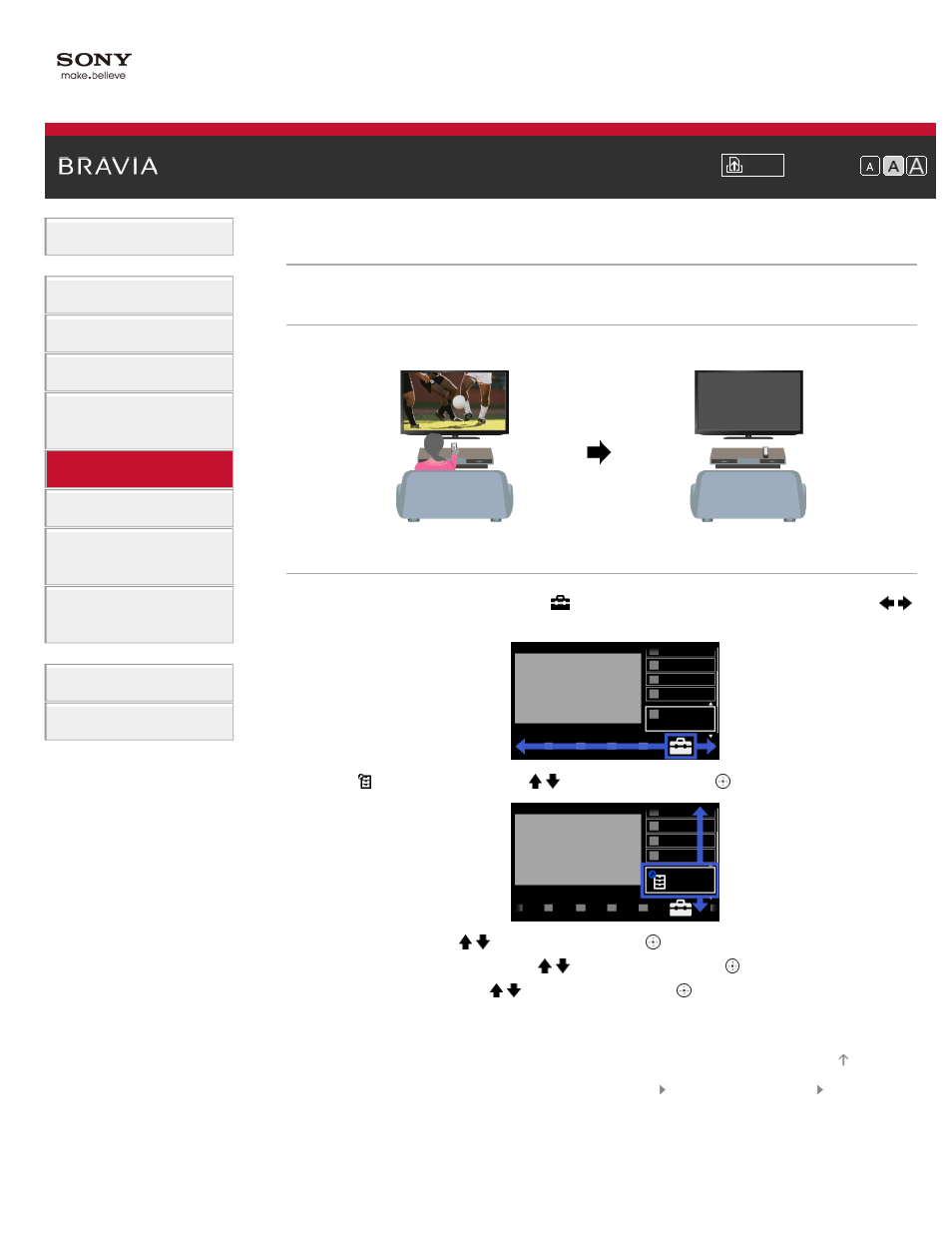 Turning the tv off by monitoring idle time | Sony KDL-55HX850 User Manual | Page 89 / 193