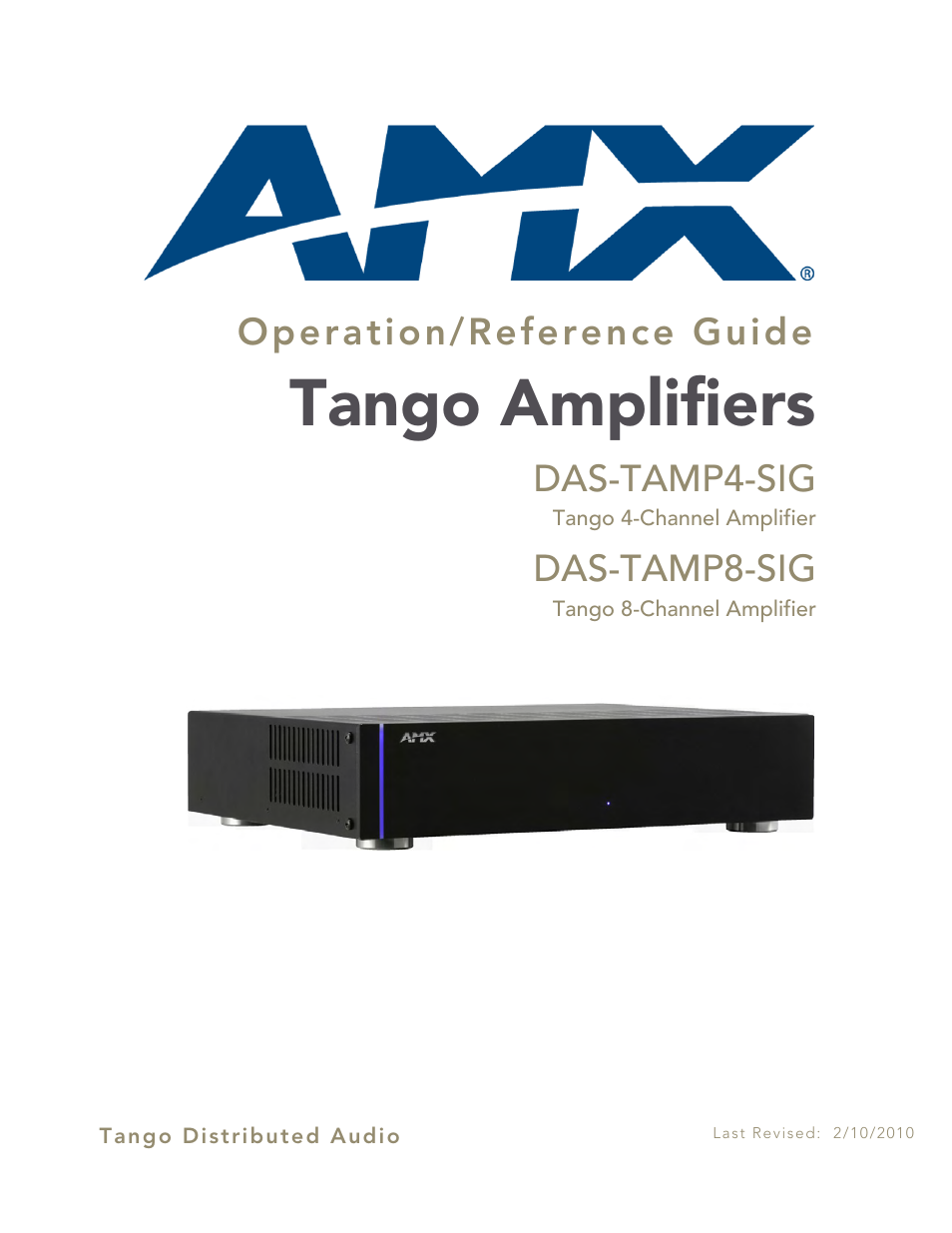 AMX Tango Amplifiers DAS-TAMP8-SIG User Manual | 14 pages