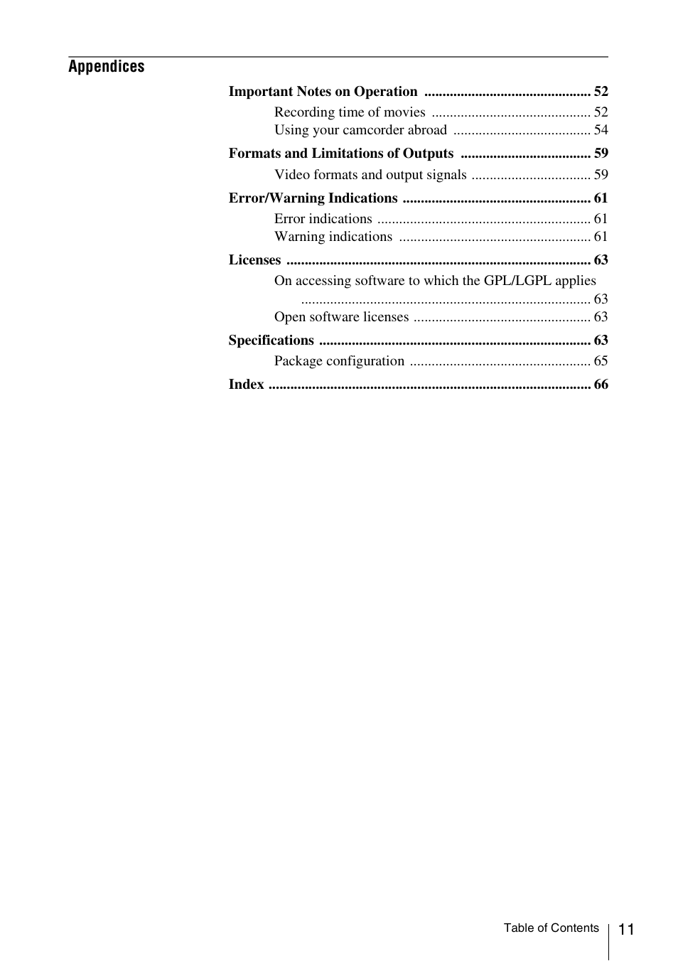 Sony FDR-AX1 User Manual | Page 11 / 68