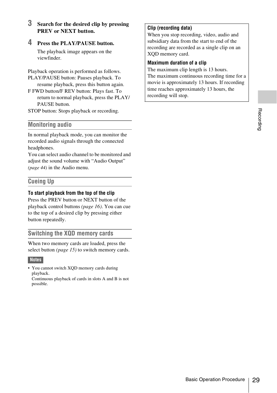 Sony FDR-AX1 User Manual | Page 29 / 68