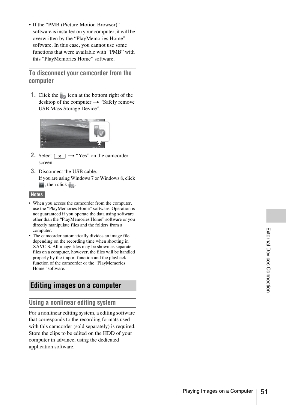 Editing images on a computer, Using a nonlinear editing system | Sony FDR-AX1 User Manual | Page 51 / 68