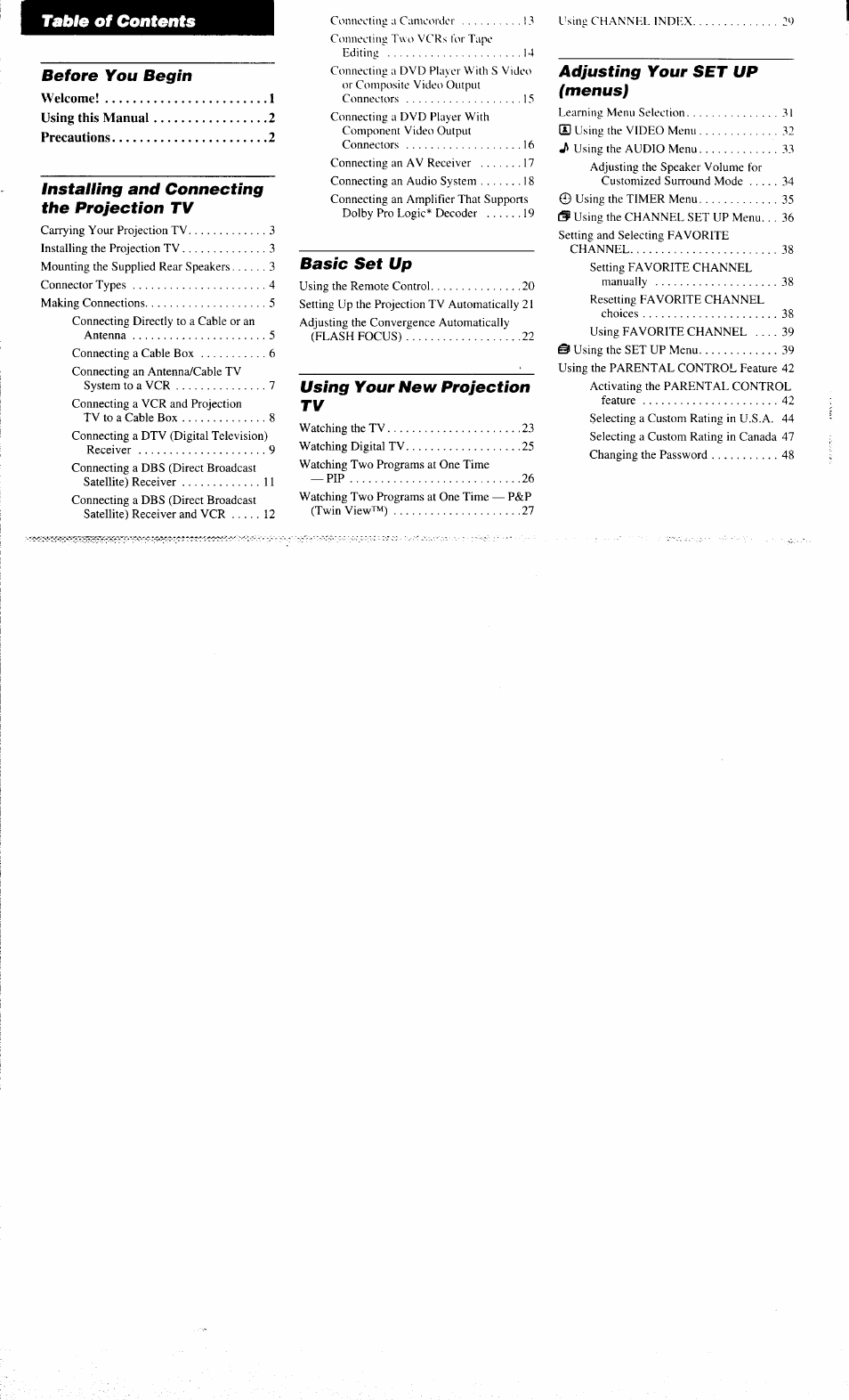 Sony KP-61XBR300 User Manual | Page 4 / 65