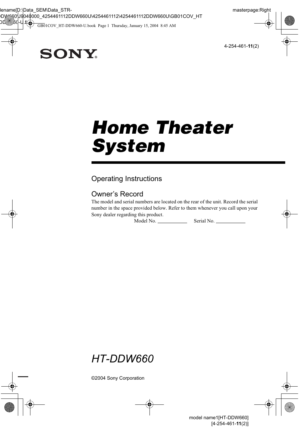 Sony HT-DDW660 User Manual | 36 pages