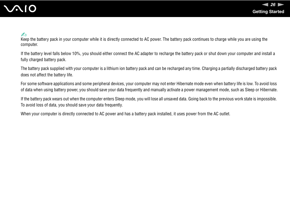 Sony VGN-FW170J User Manual | Page 26 / 191