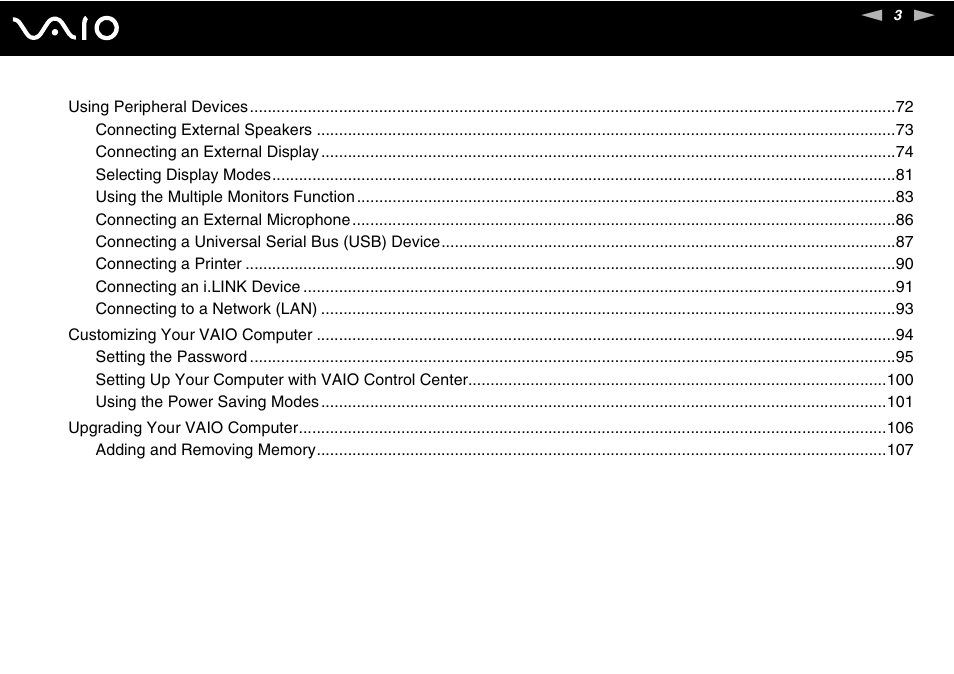 Sony VGN-FW170J User Manual | Page 3 / 191