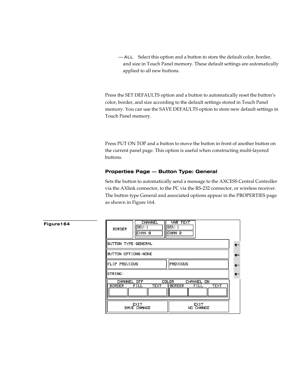 Set default, Put on top | AMX G3 User Manual | Page 105 / 172