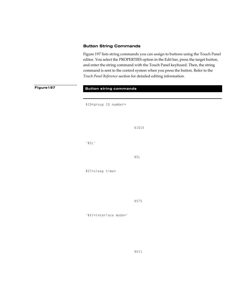 Button string commands | AMX G3 User Manual | Page 149 / 172