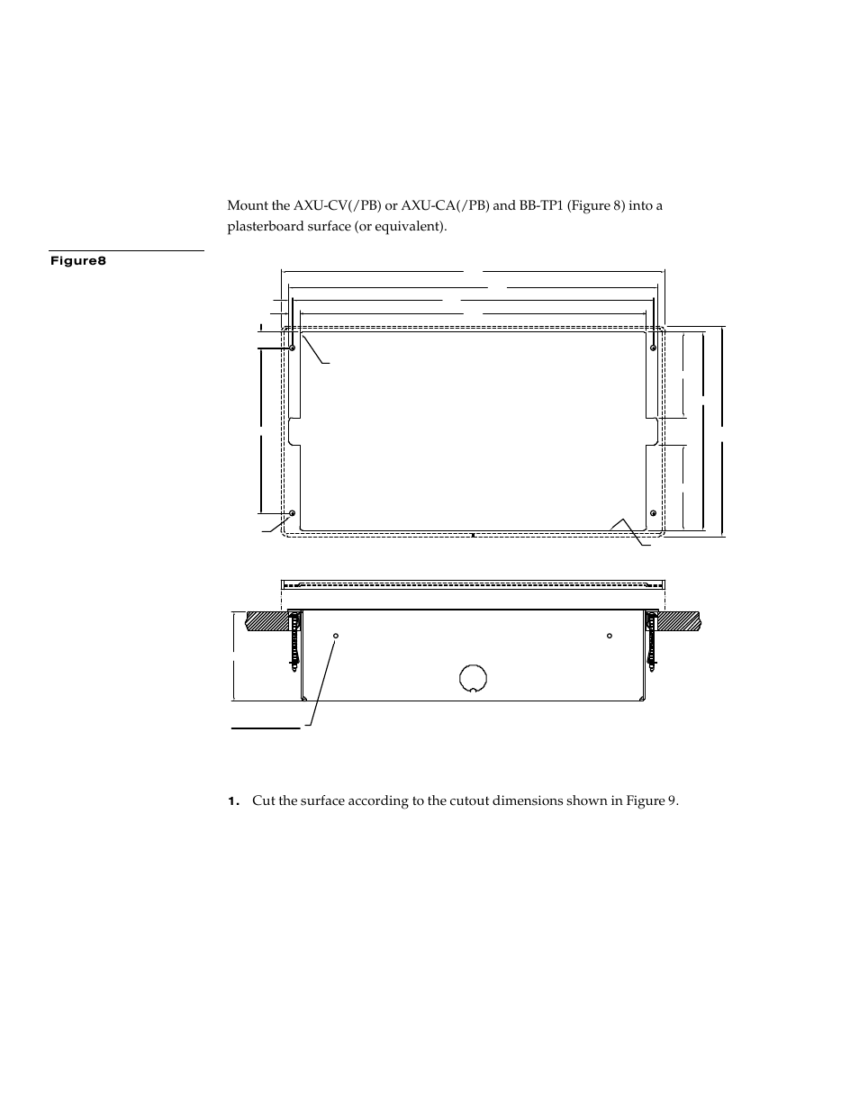 Figure 8 axu-cv/pb and bb-tp1 for plasterboard | AMX G3 User Manual | Page 18 / 172