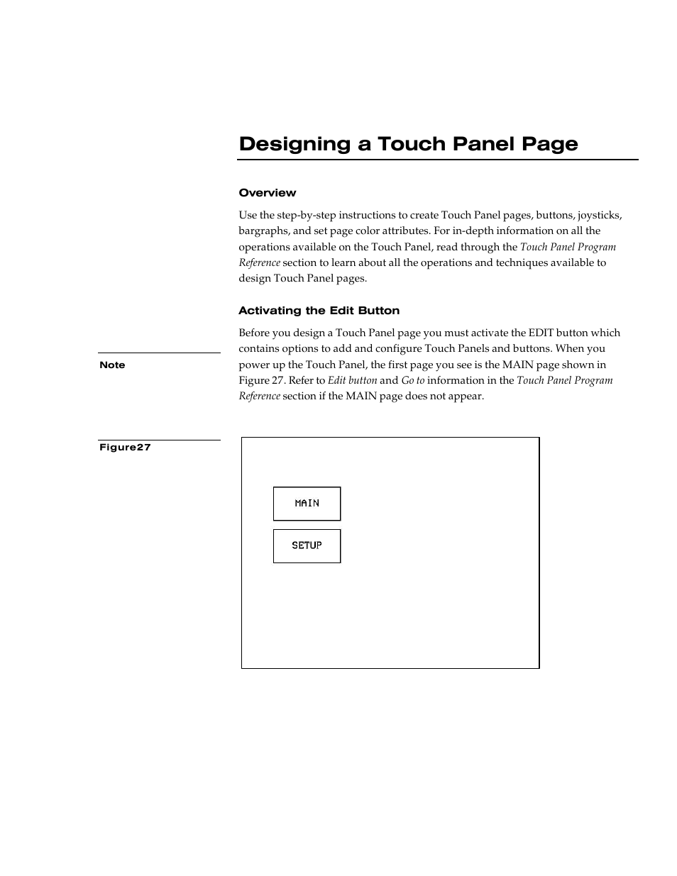 Overview, Activating the edit button, Designing a touch panel page | AMX G3 User Manual | Page 31 / 172