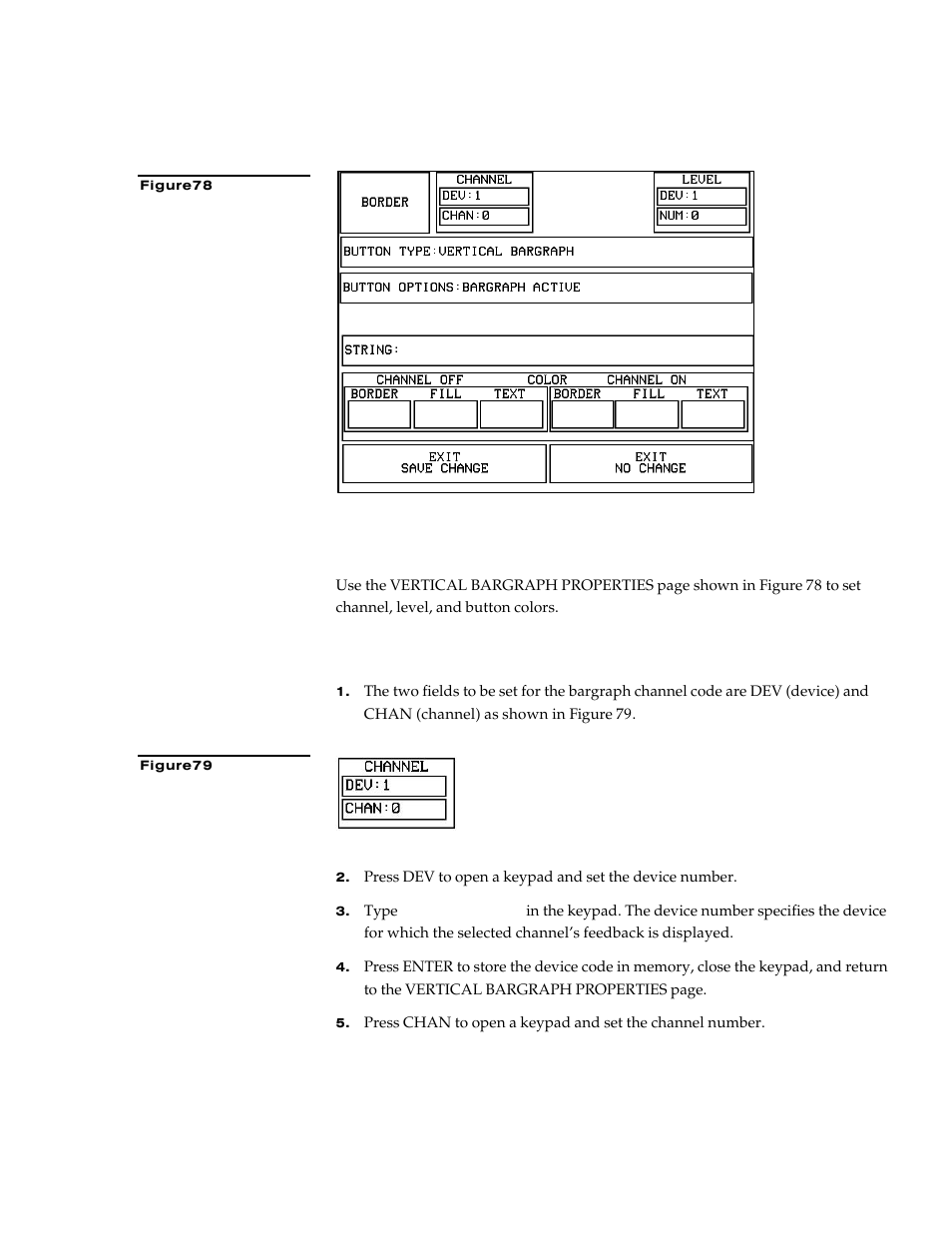 Setting the bargraph properties, Setting the channel code | AMX G3 User Manual | Page 59 / 172