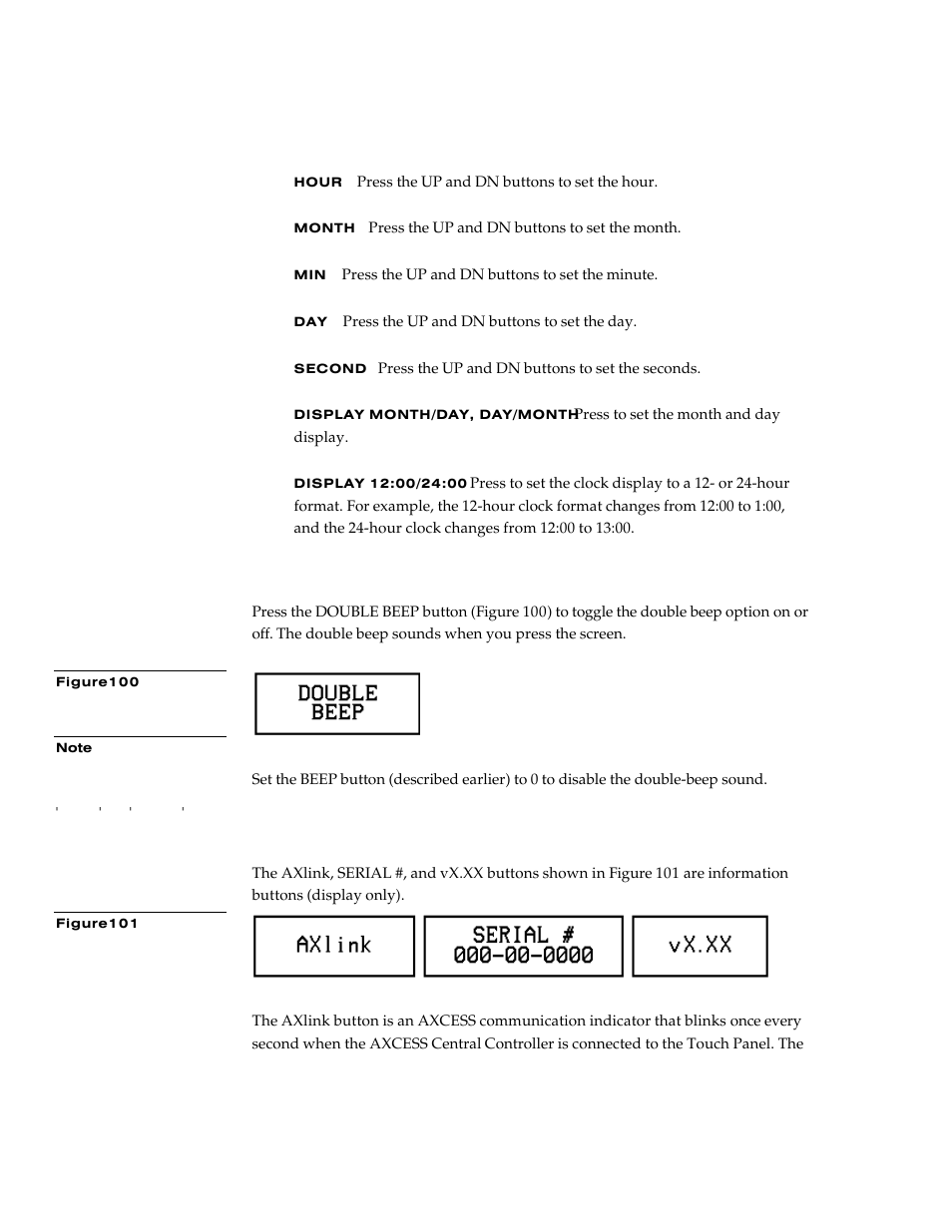 Double beep, Axlink, serial number, and vx. xx | AMX G3 User Manual | Page 70 / 172