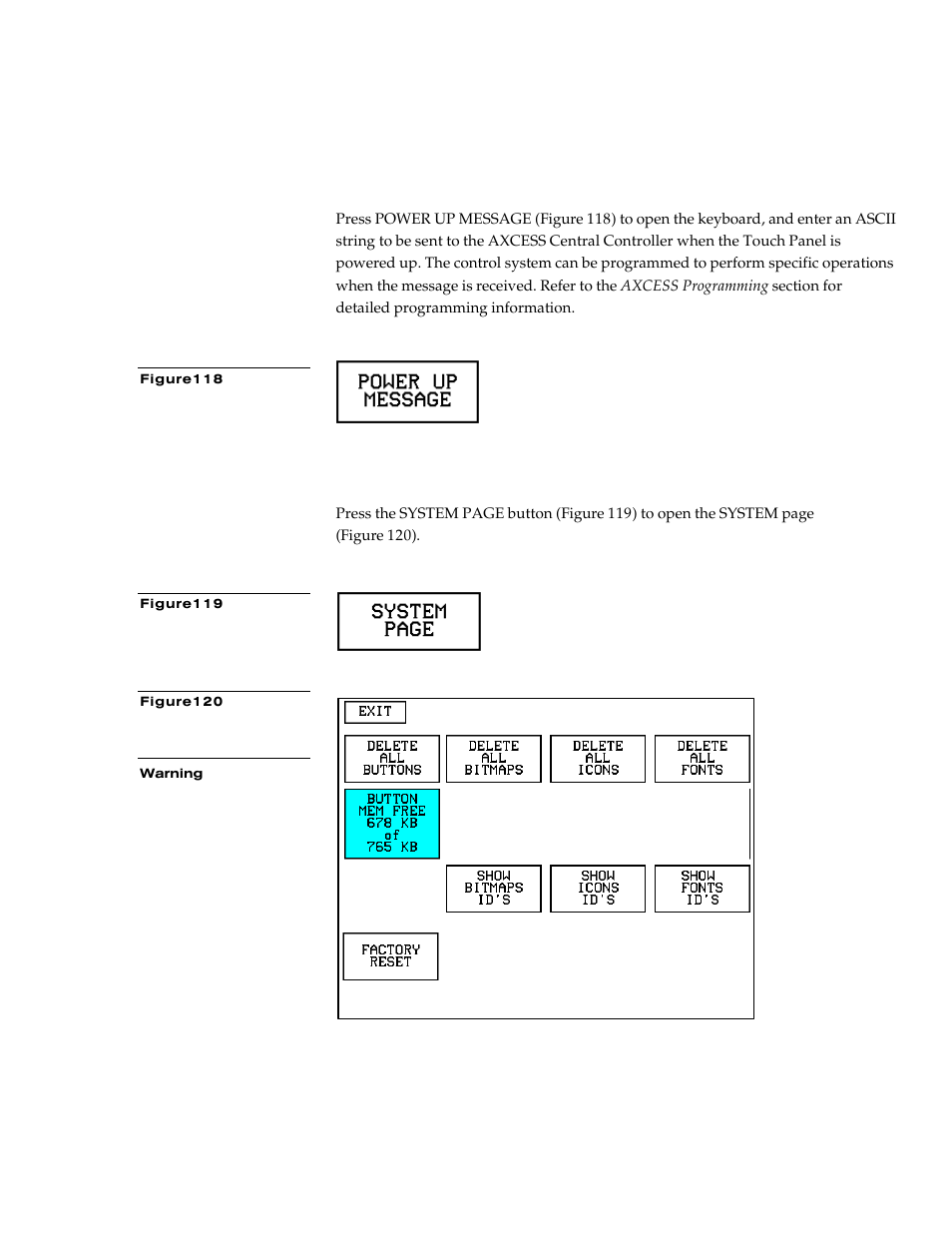 Power up message | AMX G3 User Manual | Page 81 / 172