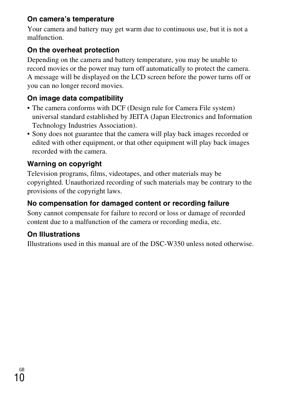 Sony DSC-W350 User Manual | Page 10 / 56