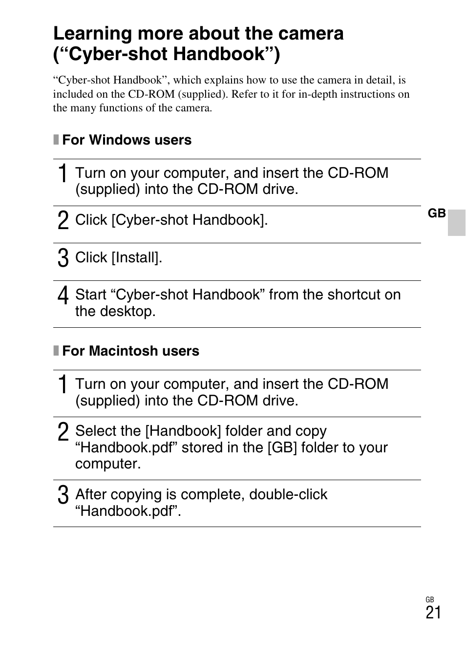 Sony DSC-W350 User Manual | Page 21 / 56