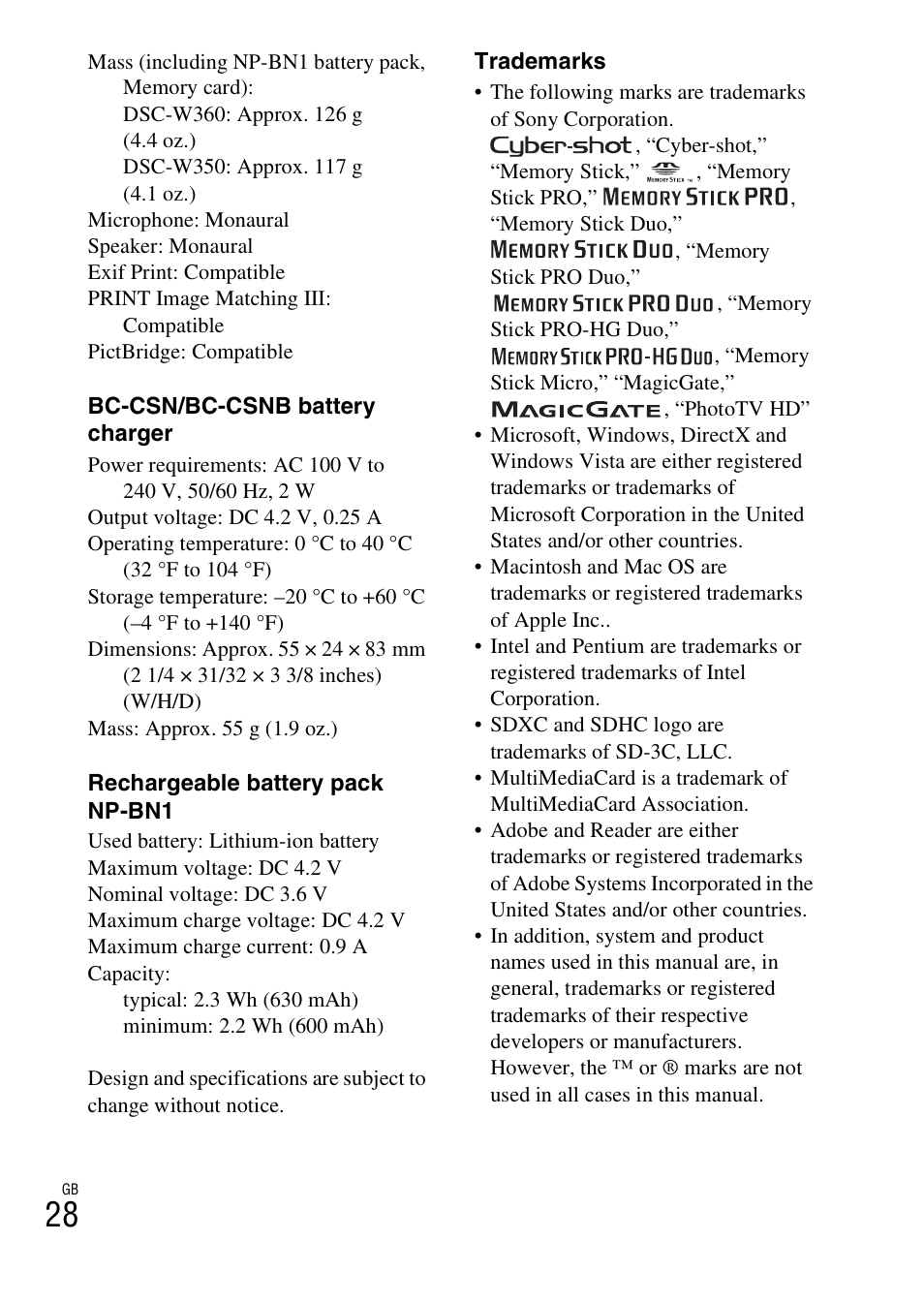Sony DSC-W350 User Manual | Page 28 / 56