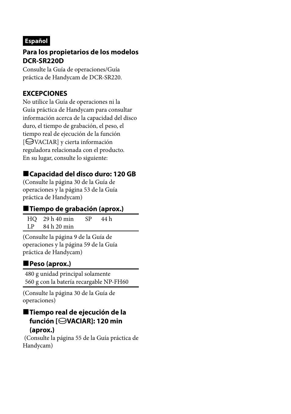 Rear side | Sony DCR-SR220D User Manual | Page 2 / 2