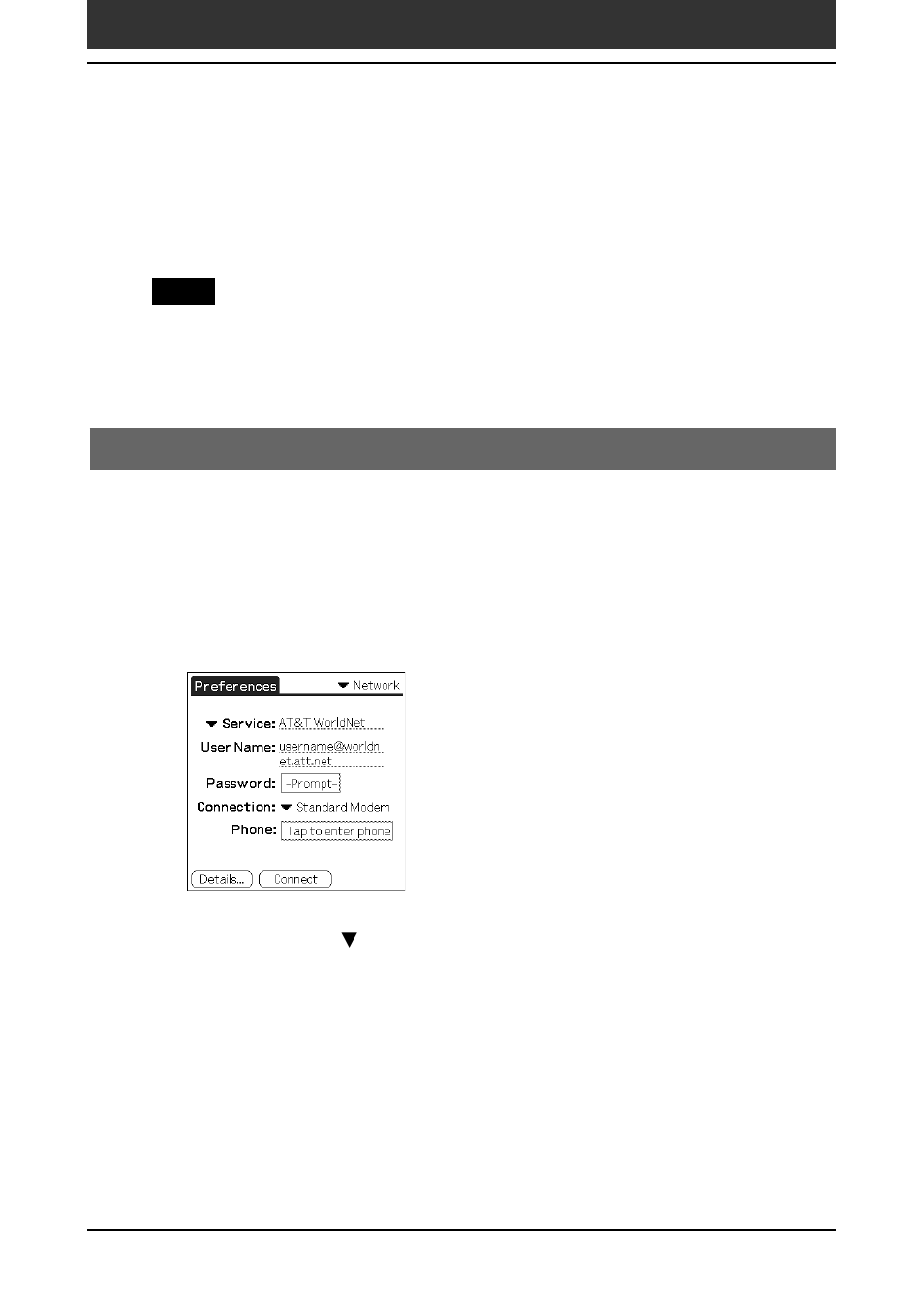 Changing the network preferences, Selecting a service | Sony PEG-SJ20 User Manual | Page 172 / 222