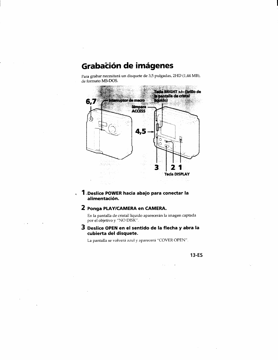 Grabación de imágenes, 2 ponga play/camera en camera | Sony MVC-FD51 User Manual | Page 102 / 133