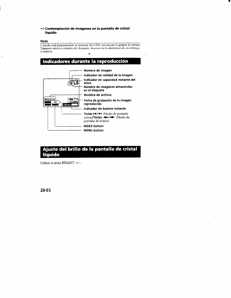 Indicadores durante la reproducción | Sony MVC-FD51 User Manual | Page 109 / 133