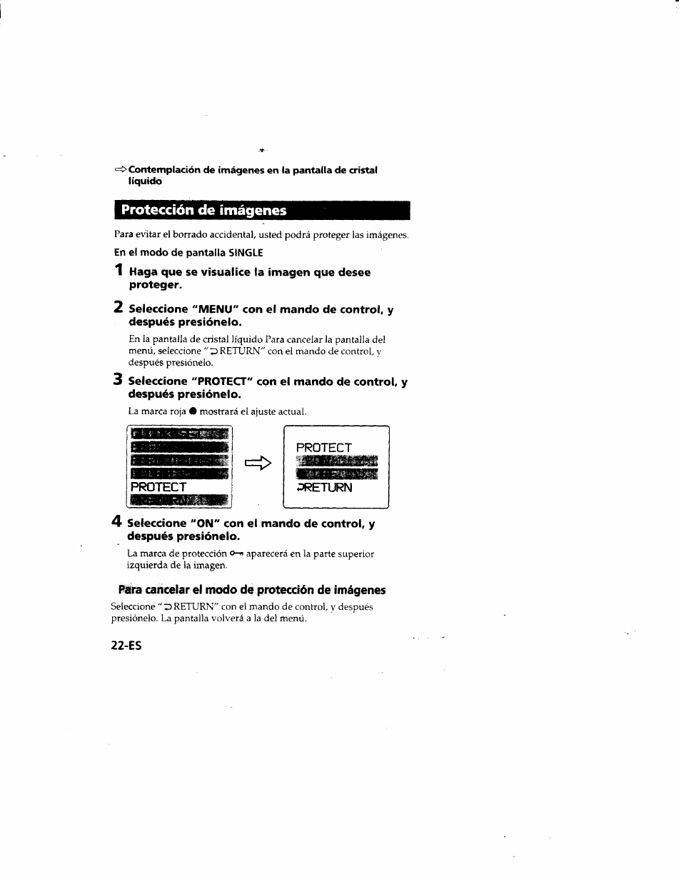 Protección de imágenes, Para cancelar el modo de protección de imágenes | Sony MVC-FD51 User Manual | Page 111 / 133