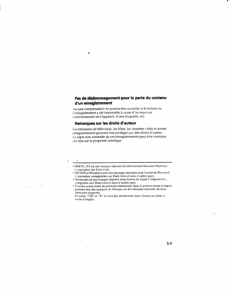 Remarques sur les droits d'auteur | Sony MVC-FD51 User Manual | Page 50 / 133