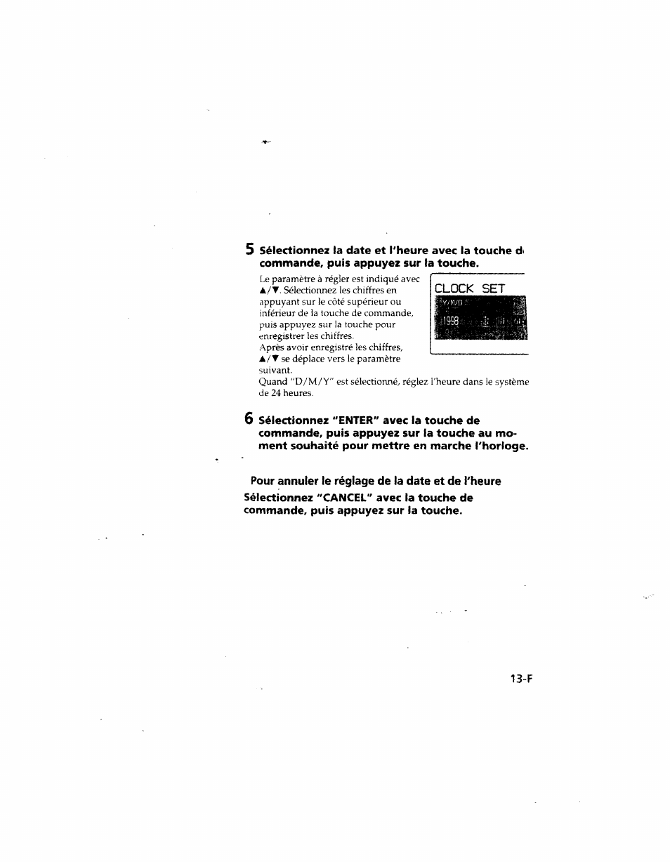 Pour annuler le réglage de la date et de l'heure | Sony MVC-FD51 User Manual | Page 58 / 133