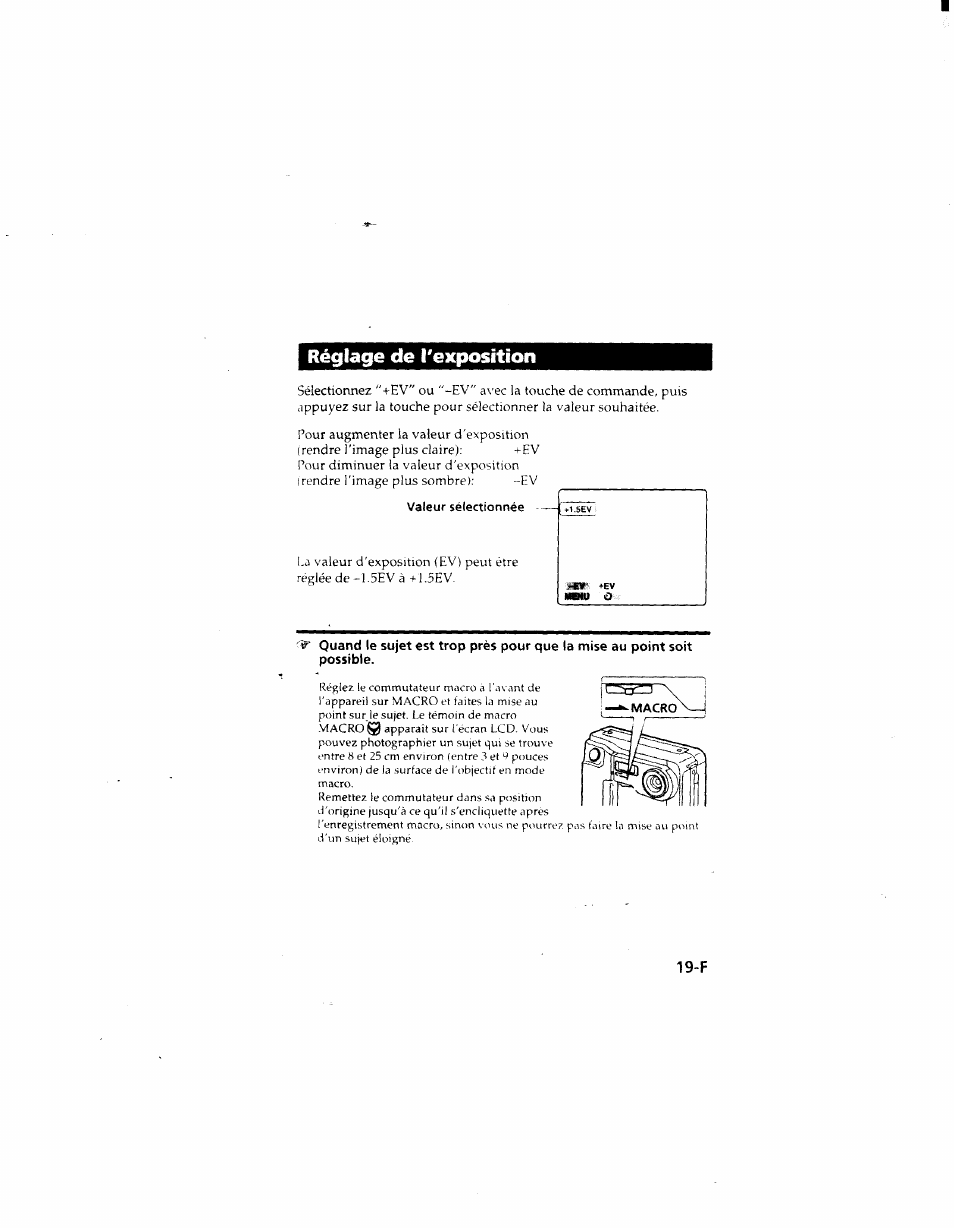 Réglage de l'exposition | Sony MVC-FD51 User Manual | Page 64 / 133