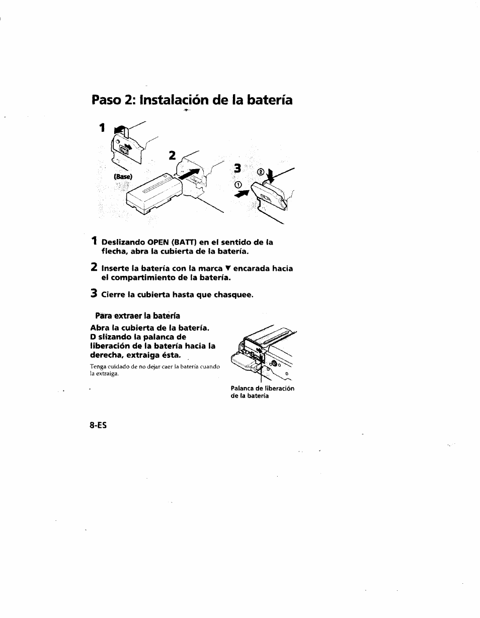 Paso 2: instalación de la batería | Sony MVC-FD51 User Manual | Page 97 / 133