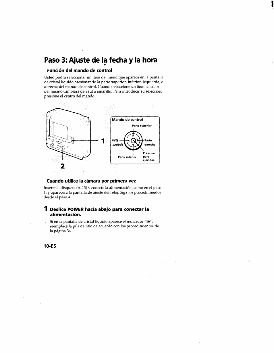 Función del mando de control, Cuando utilice la cámara por primera vez, Paso 3: ajuste de la fecha y la hora | Sony MVC-FD51 User Manual | Page 99 / 133