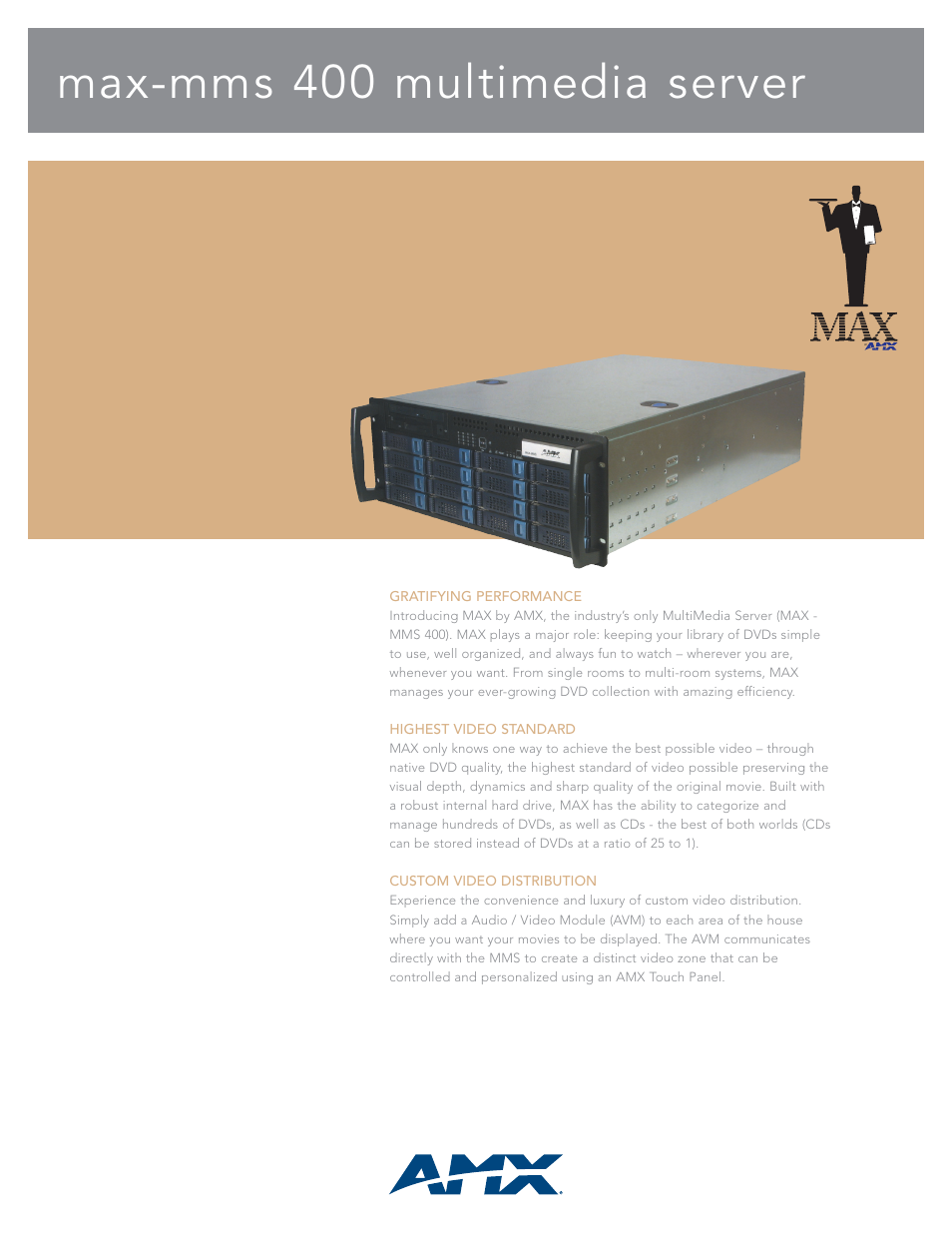 AMX MAX-MMS400 User Manual | 2 pages