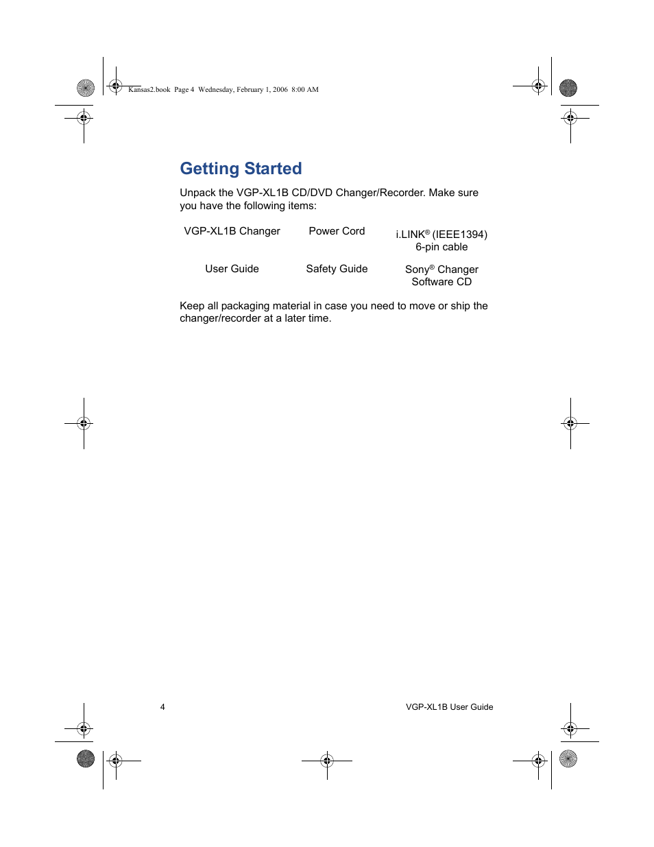 Getting started | Sony VGP-XL1B2 User Manual | Page 10 / 52